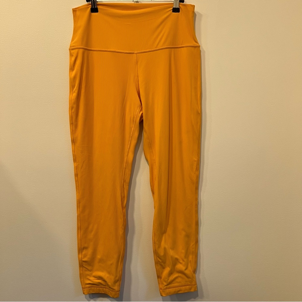 Lululemon Align High Rise 25” Ribbed Orange size 10